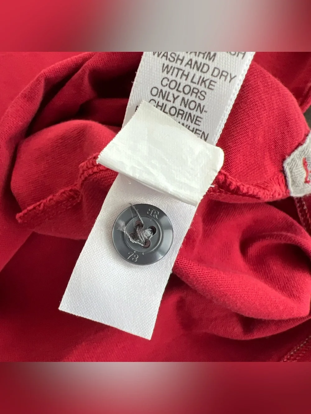 Banana Republic Red Fitted Pima Polo Shirt w/ Gray Stitching Men’s Large Preppy